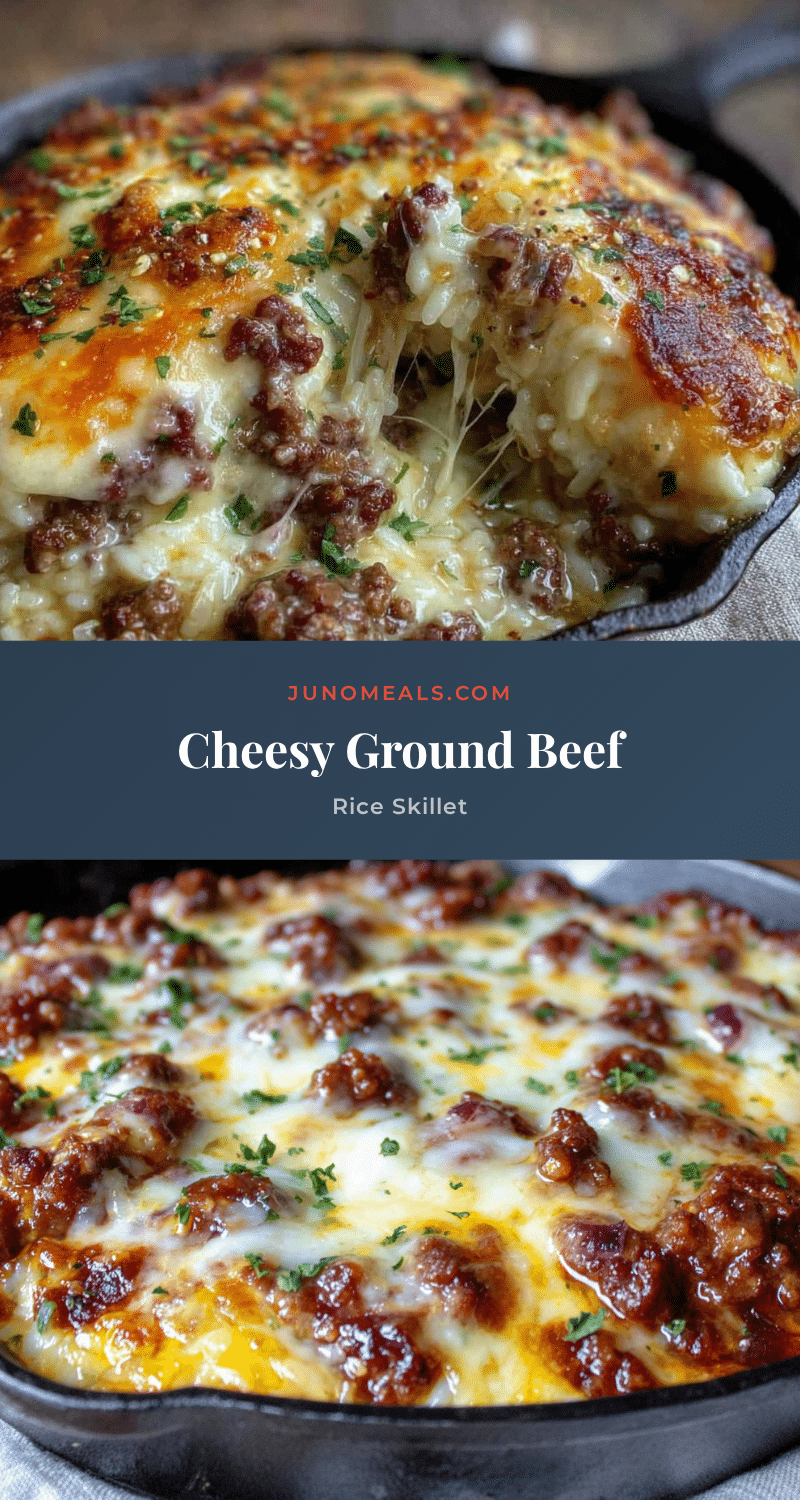 cheesy ground beef and rice skillet recipe
