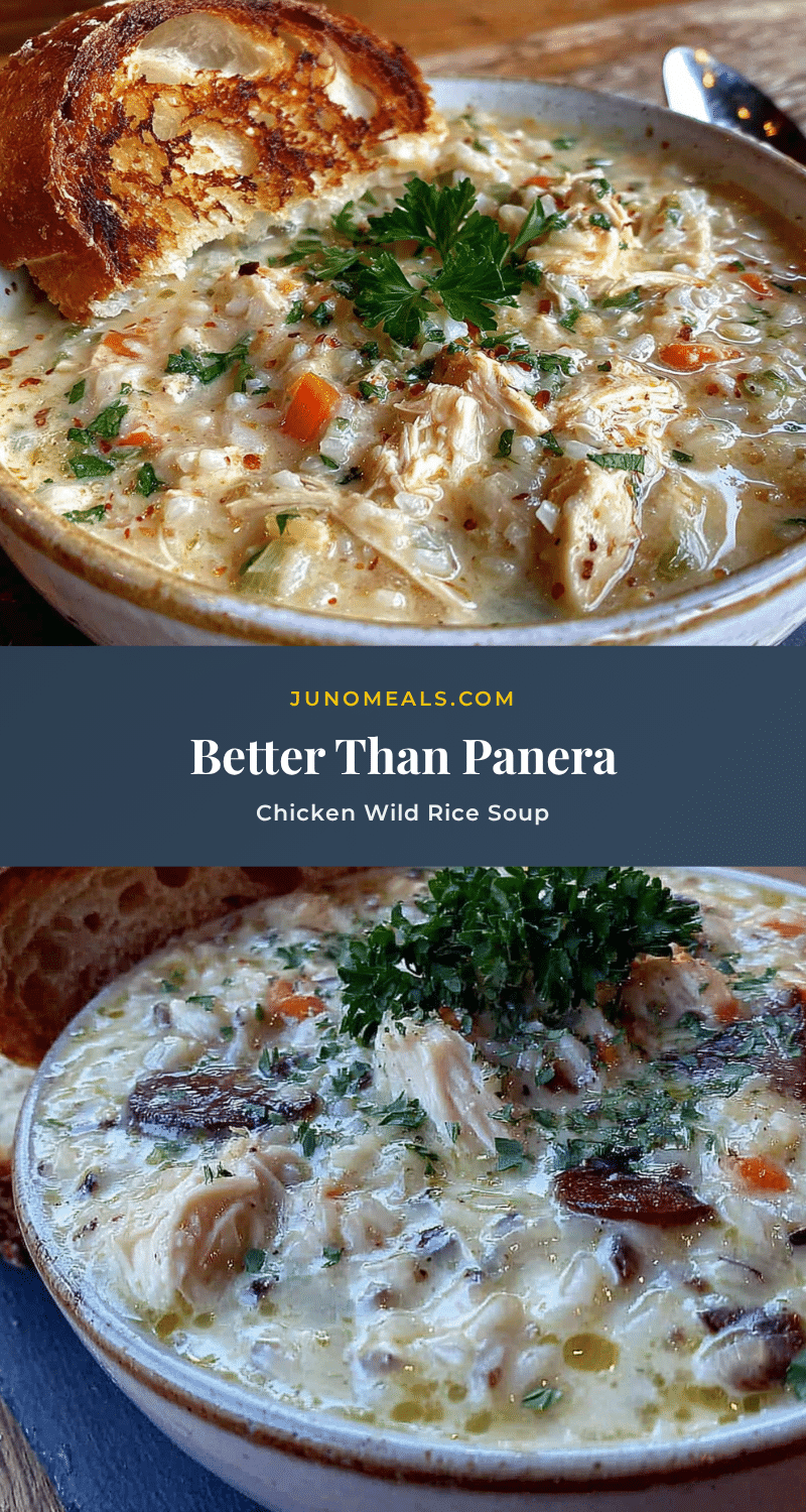 Copycat Panera Chicken Wild Rice Soup recipe