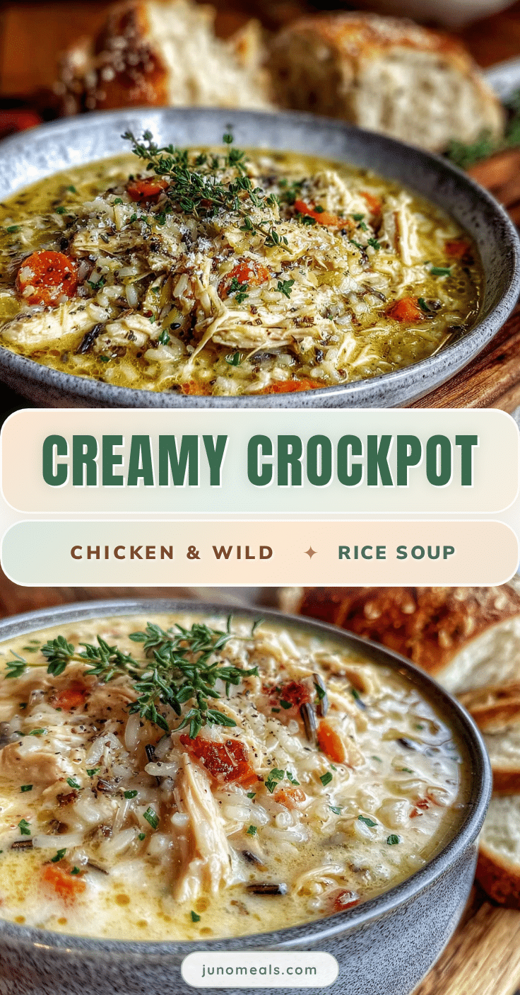 creamy crockpot chicken and wild rice soup recipe