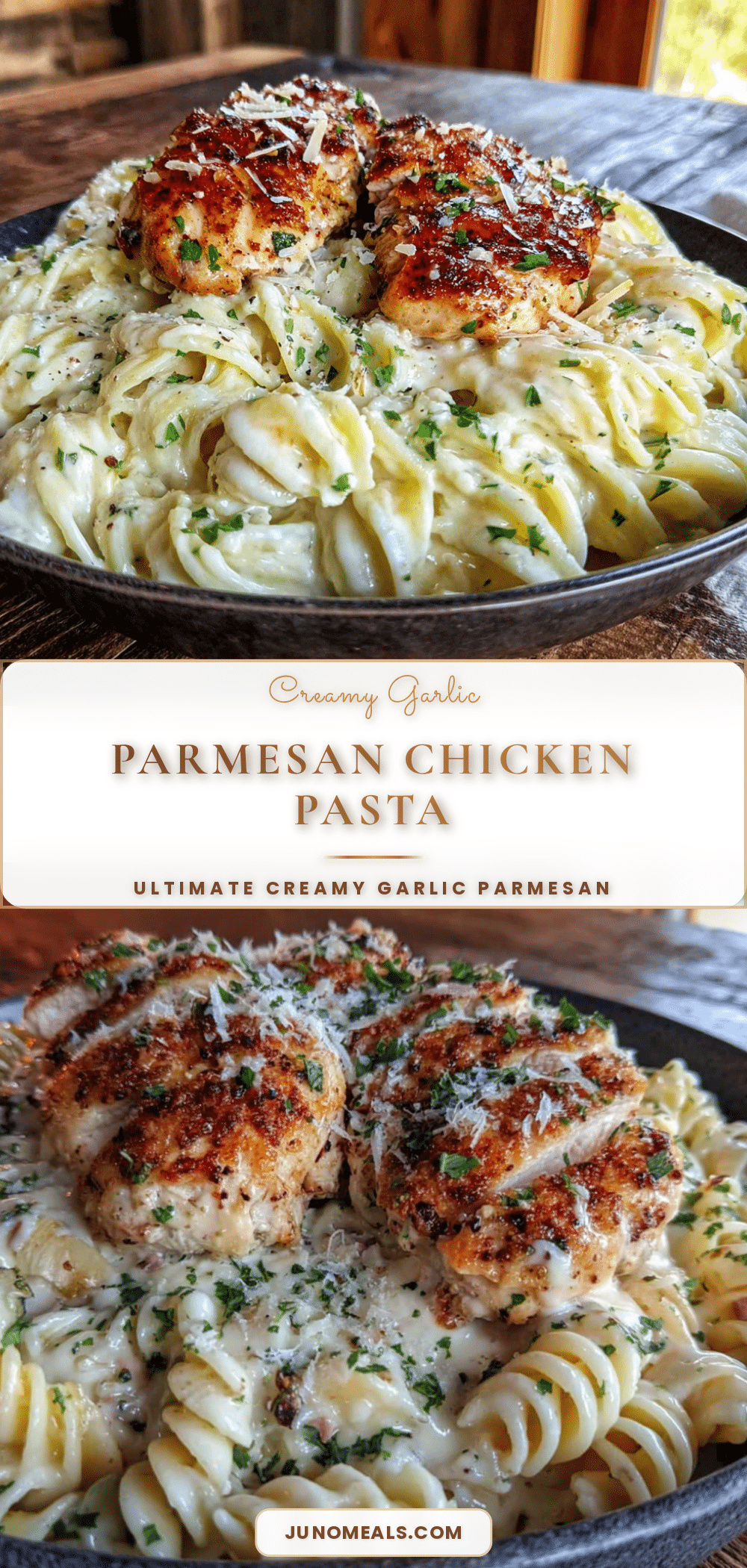 creamy garlic parmesan chicken pasta recipe