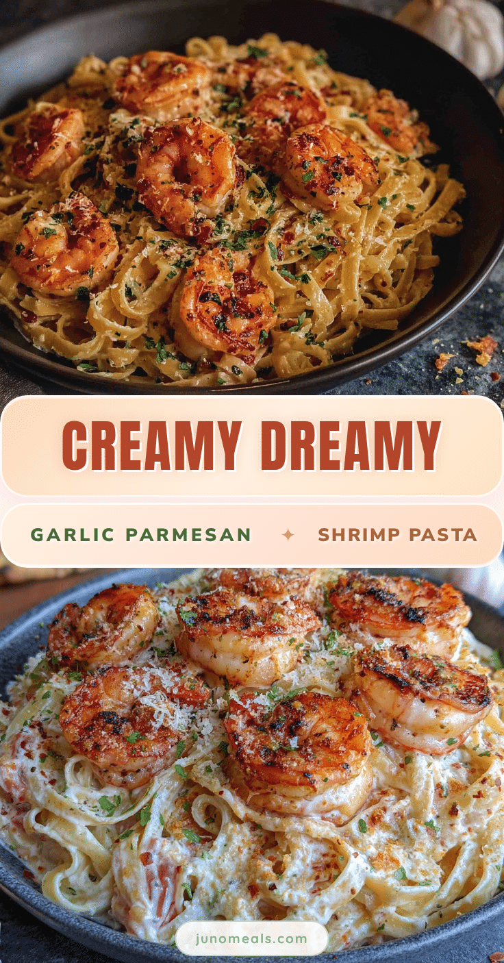 creamy garlic parmesan shrimp pasta recipe