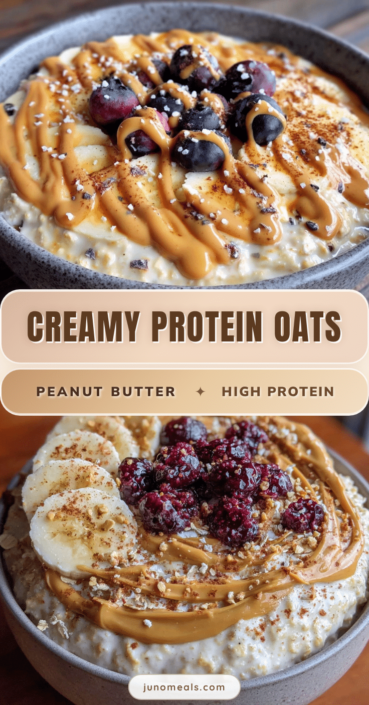 creamy overnight protein oats with peanut butter recipe