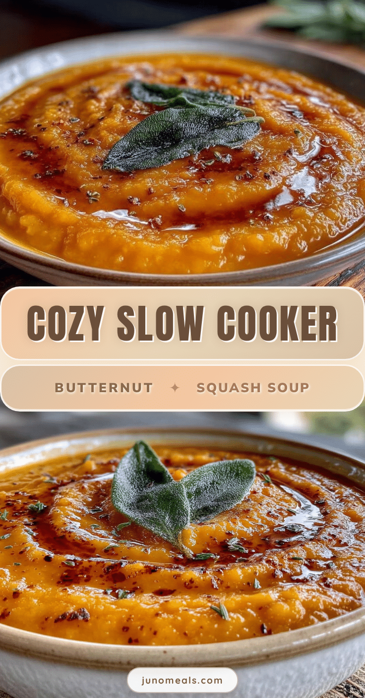 creamy slow cooker butternut squash soup with sage recipe