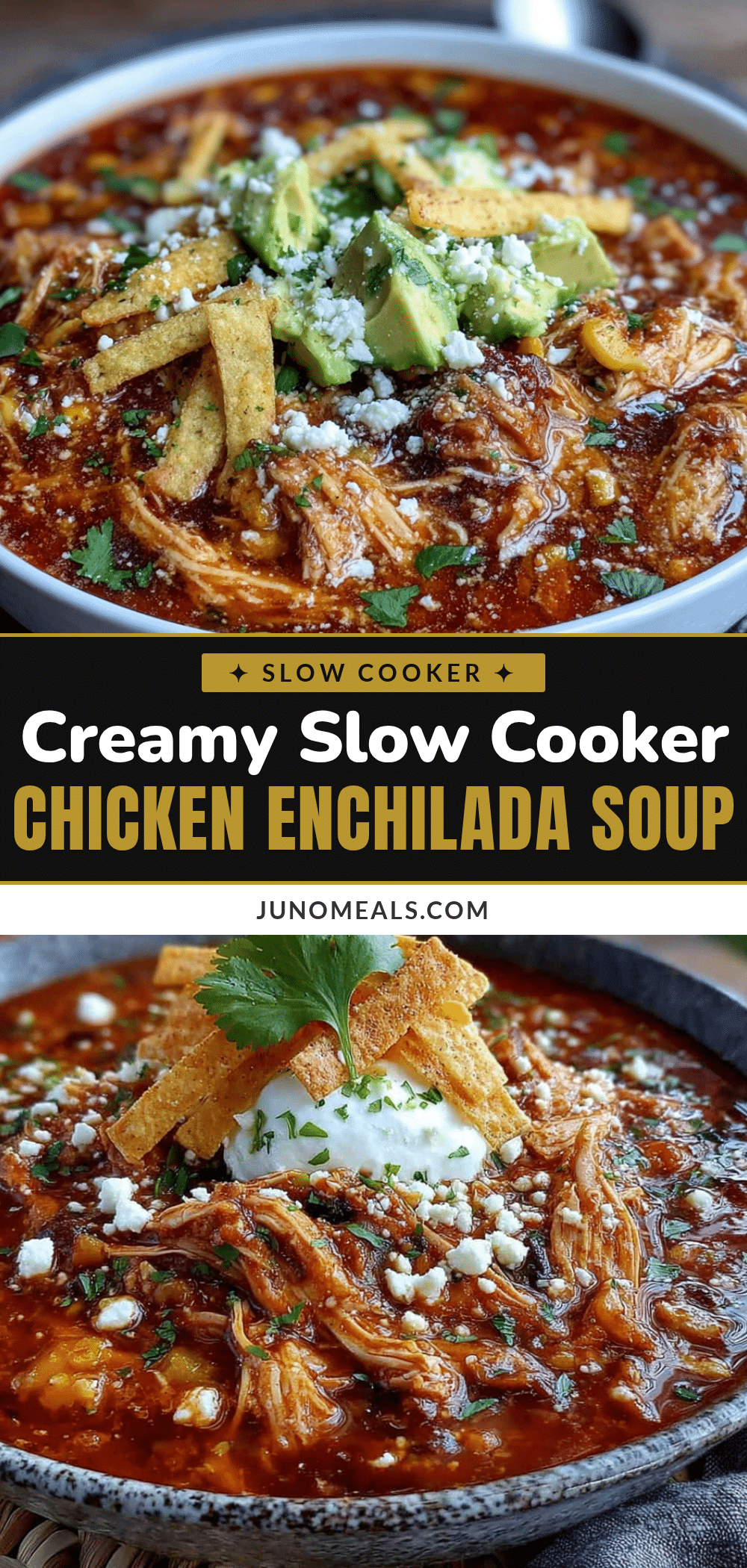 creamy slow cooker chicken enchilada soup recipe