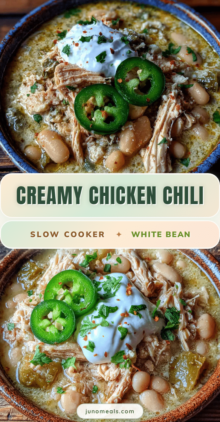 creamy slow cooker white chicken chili recipe