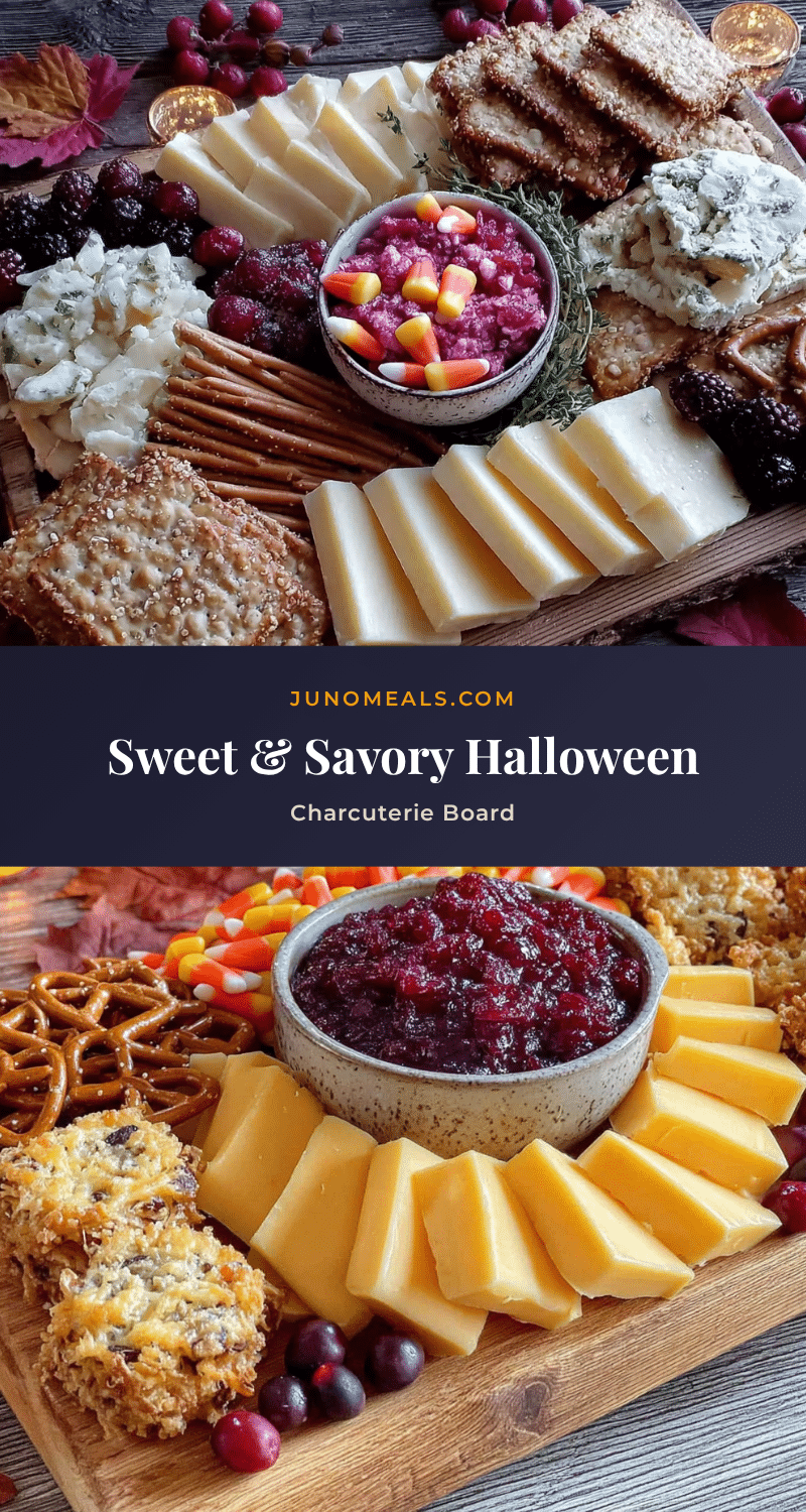 Easy Halloween Charcuterie Board with Candy Corn & Cheese recipe