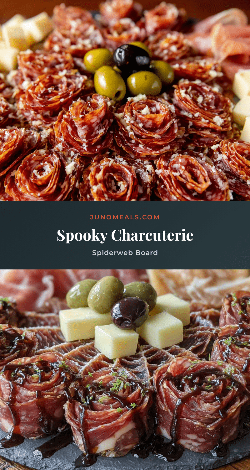 easy halloween charcuterie spiderweb board recipe