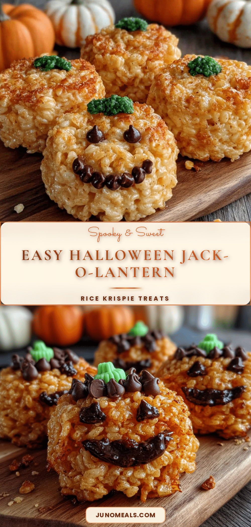 Easy Halloween Rice Krispie Jack-O-Lantern Treats recipe