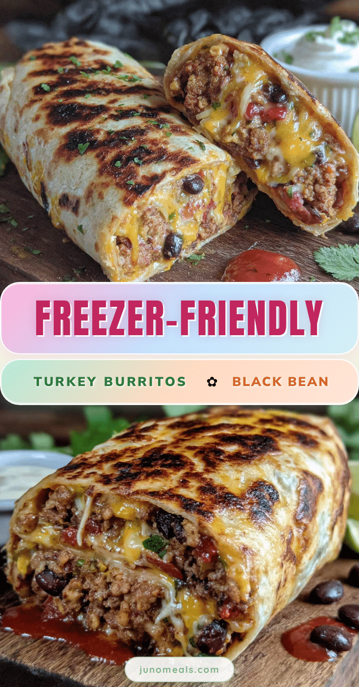 freezer-friendly turkey black bean burritos recipe