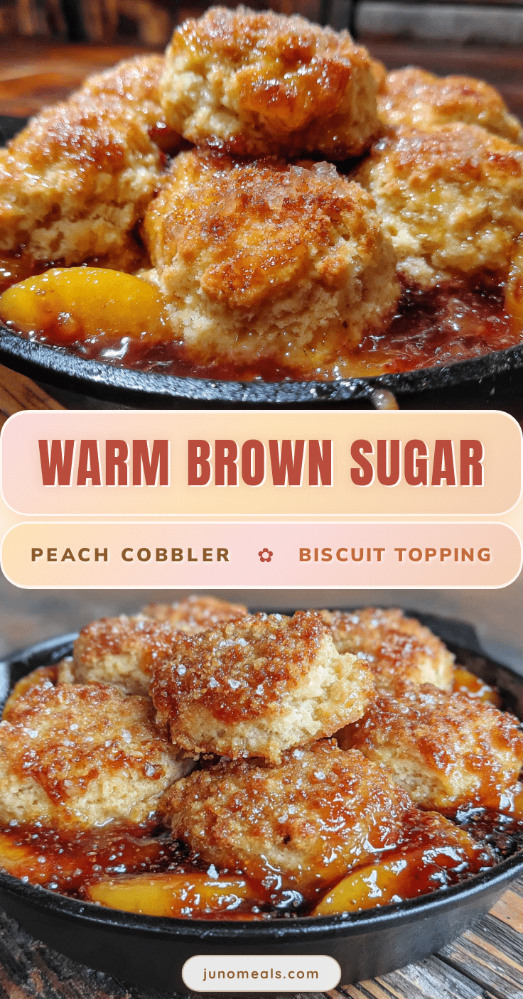 fresh peach cobbler with brown sugar biscuit topping recipe