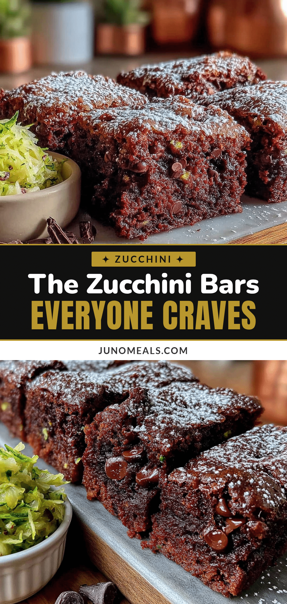 fudgy double chocolate chip zucchini bars recipe