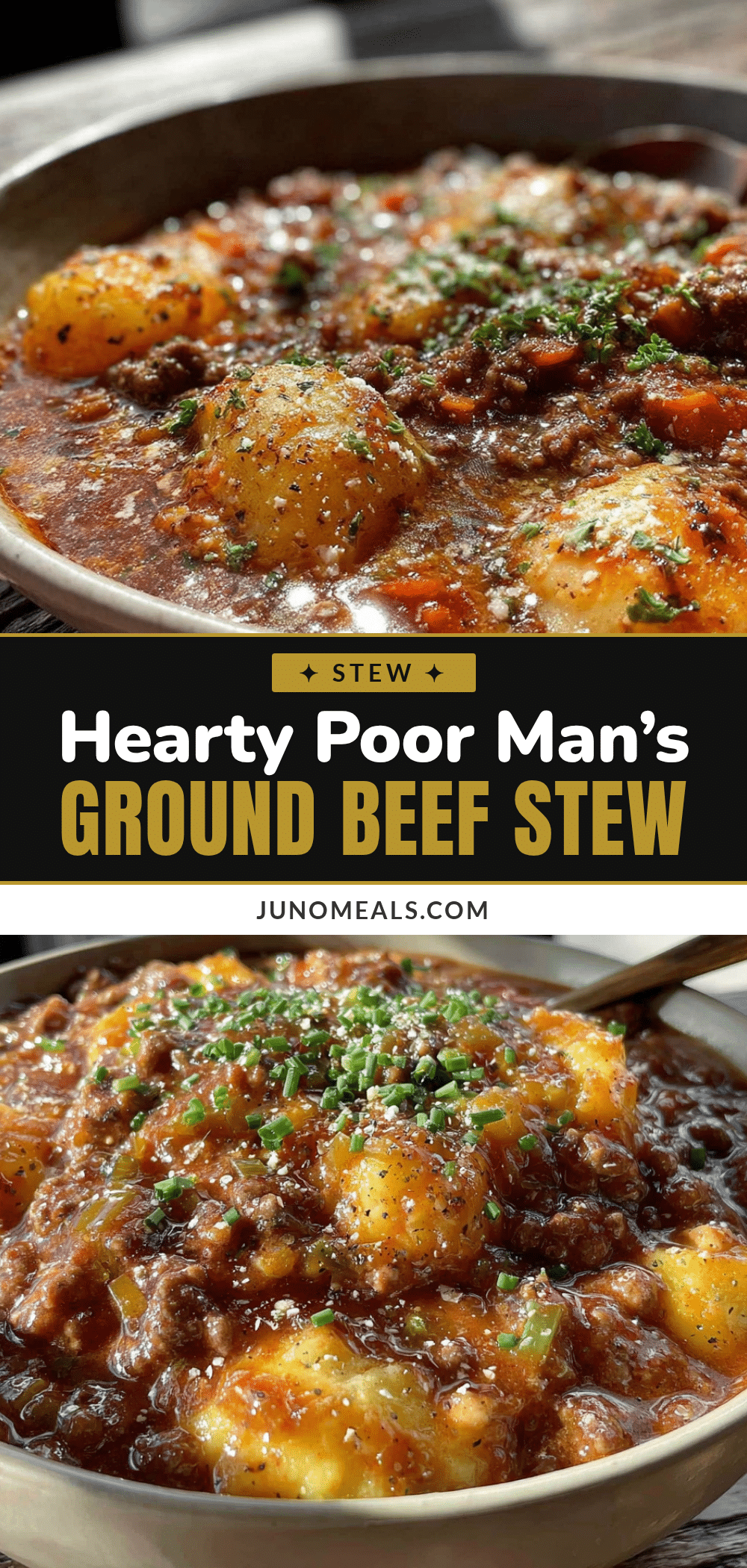 Hearty Poor Man’s Stew with Ground Beef & Potatoes recipe