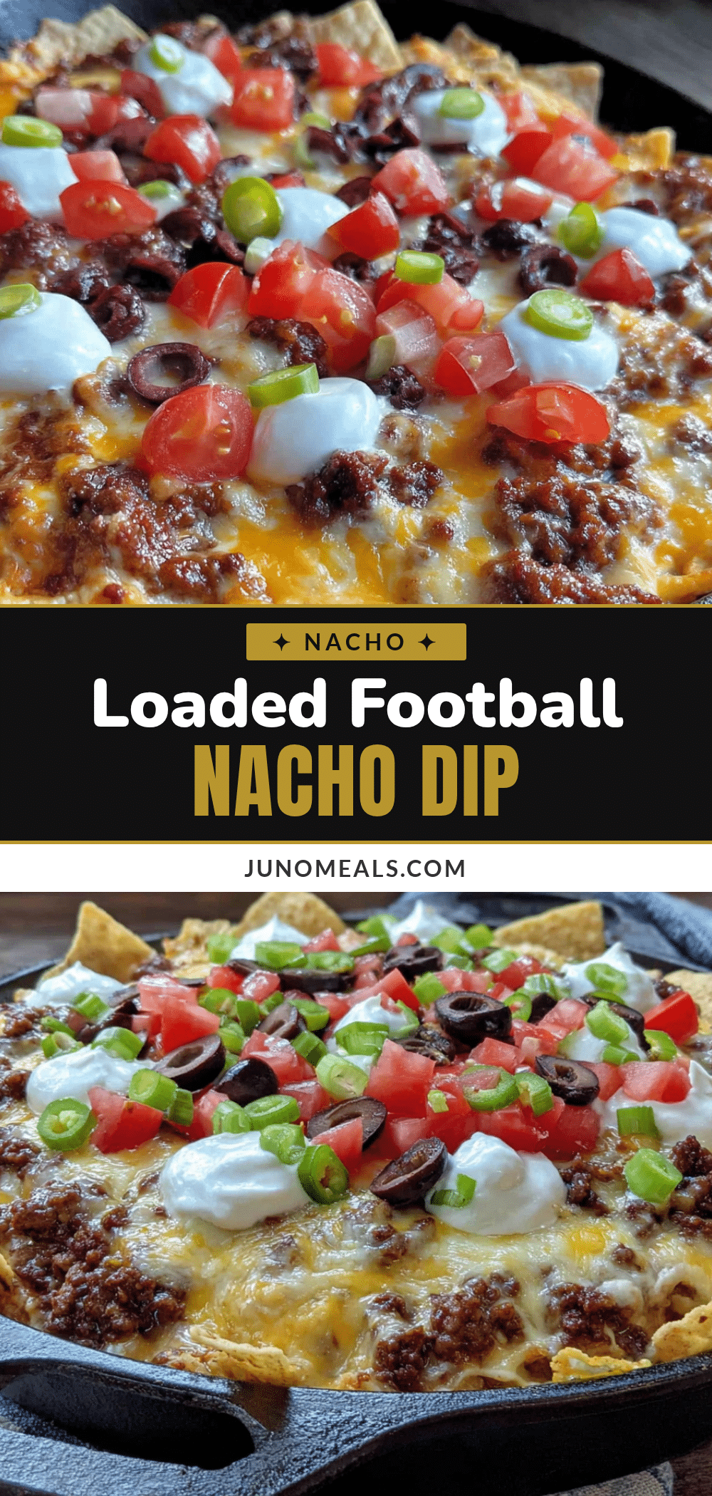 loaded football nacho dip with ground beef recipe