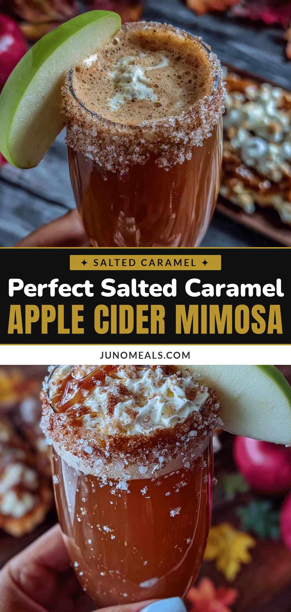 Salted Caramel Apple Cider Mimosa recipe
