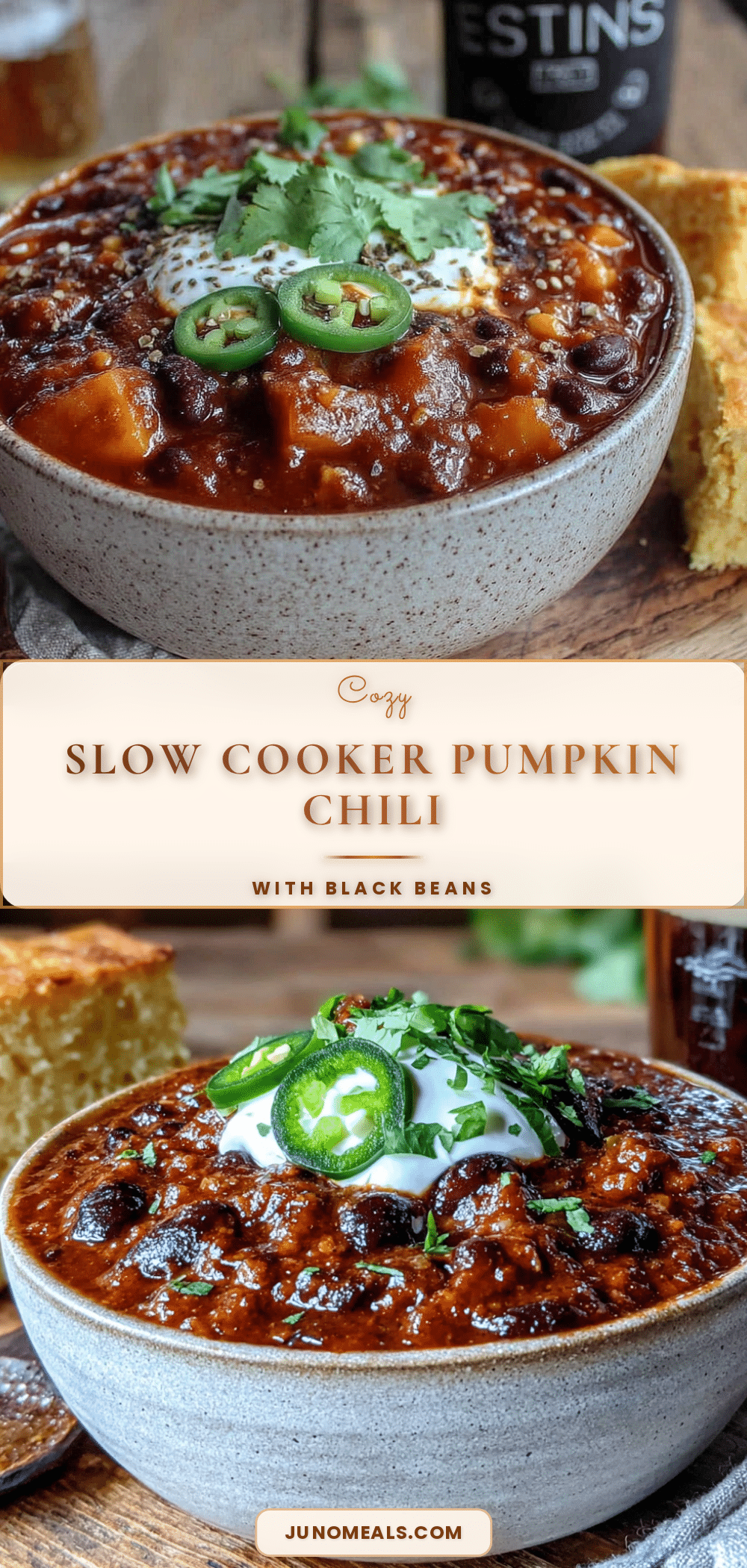 slow cooker pumpkin chili with black beans recipe