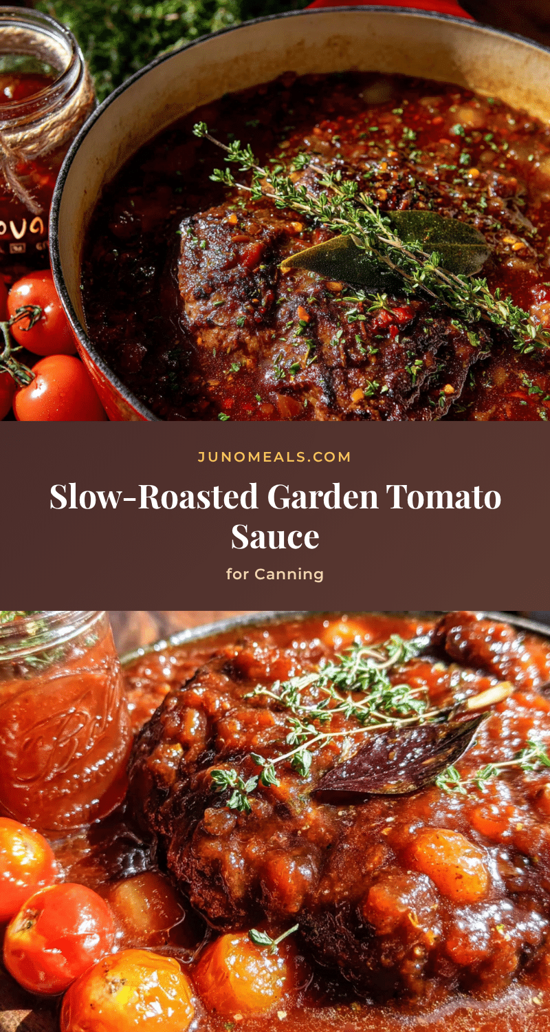 slow-roasted garden tomato sauce for canning recipe