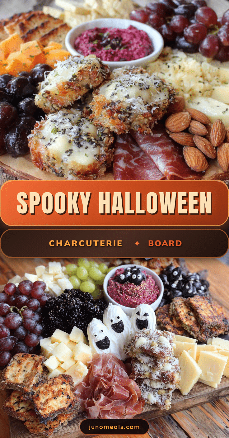 Spooky Halloween Charcuterie Board with Ghost Brie Bites recipe