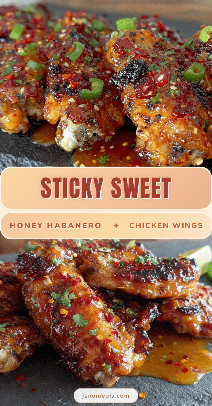 sticky honey habanero baked chicken wings recipe