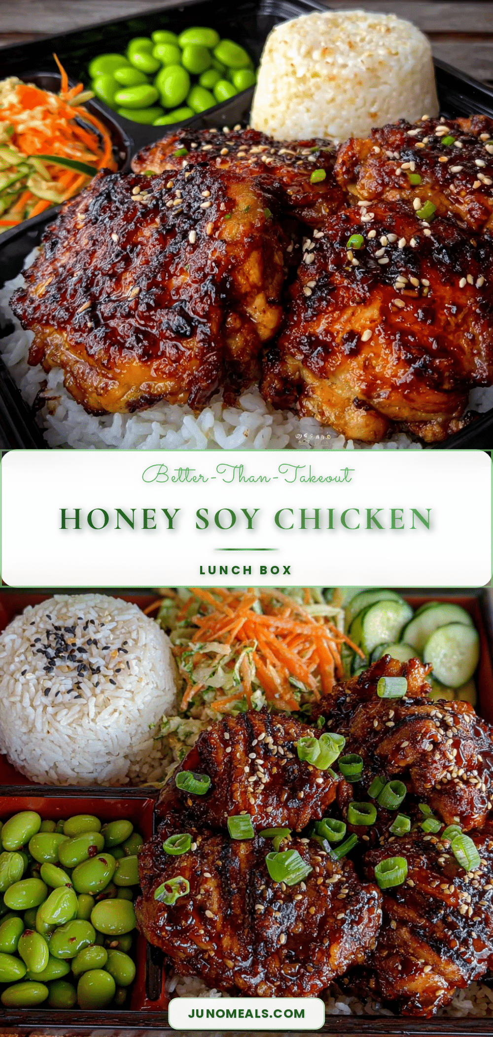 sticky honey soy chicken bento box recipe
