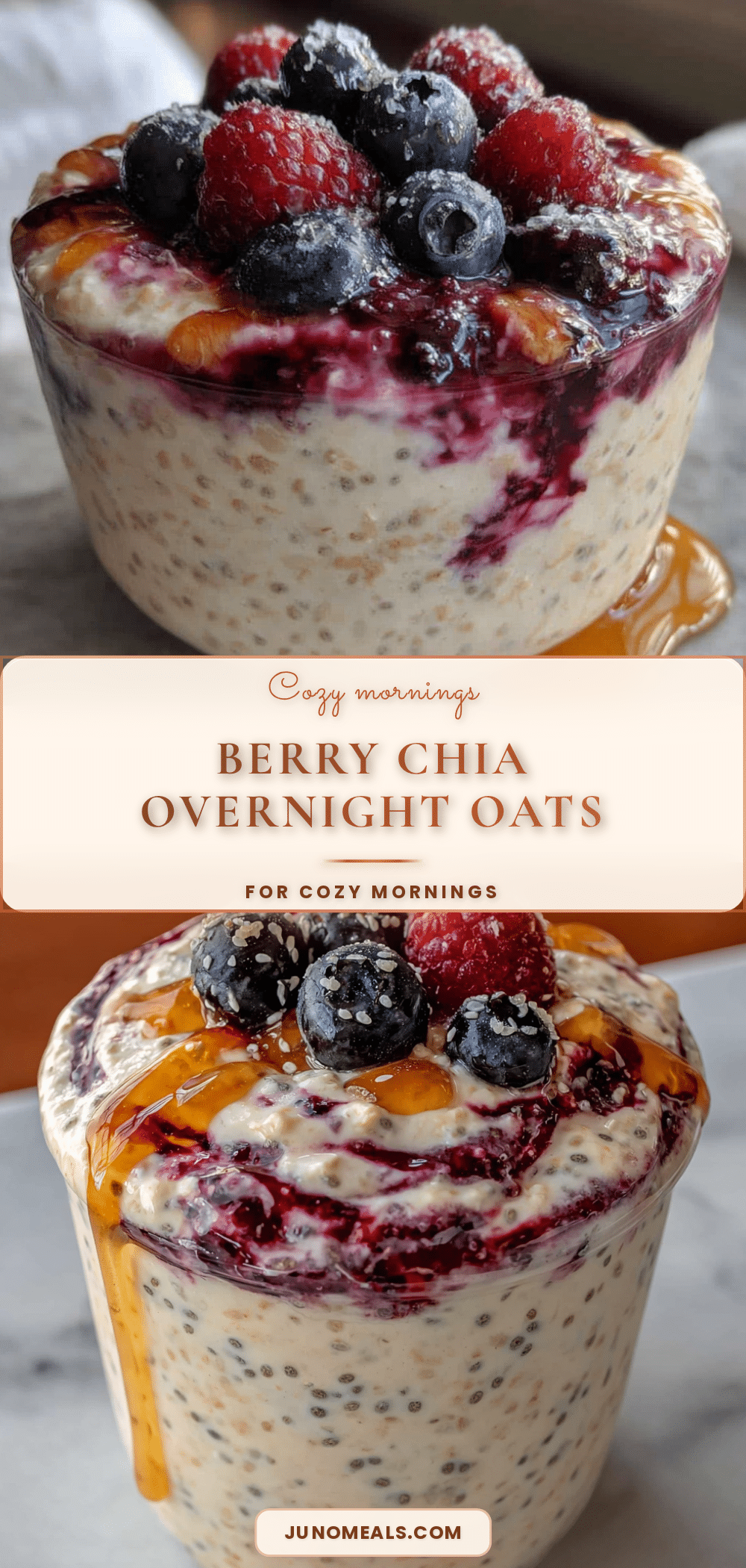 berry chia overnight oats recipe
