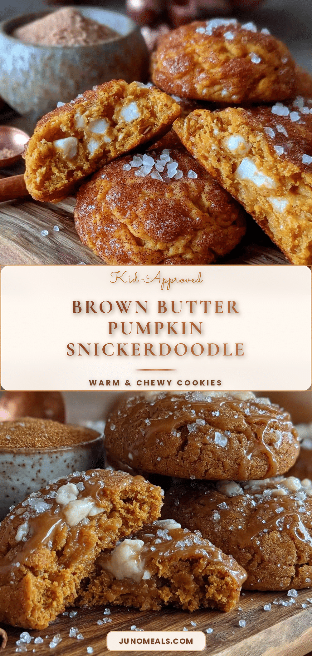 brown butter pumpkin snickerdoodle cookies recipe