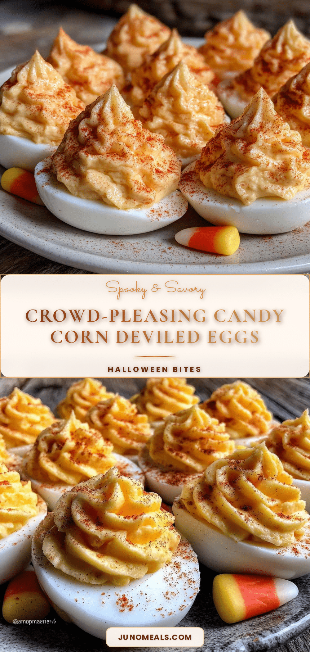 candy corn deviled eggs recipe
