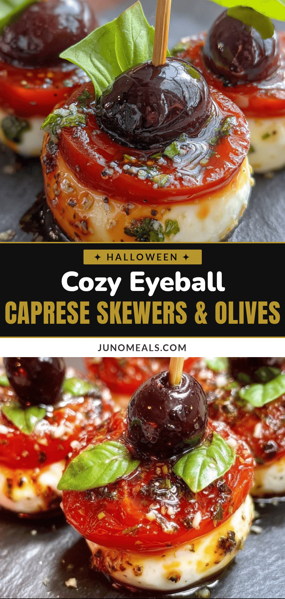 Cozy Eyeball Caprese Skewers recipe