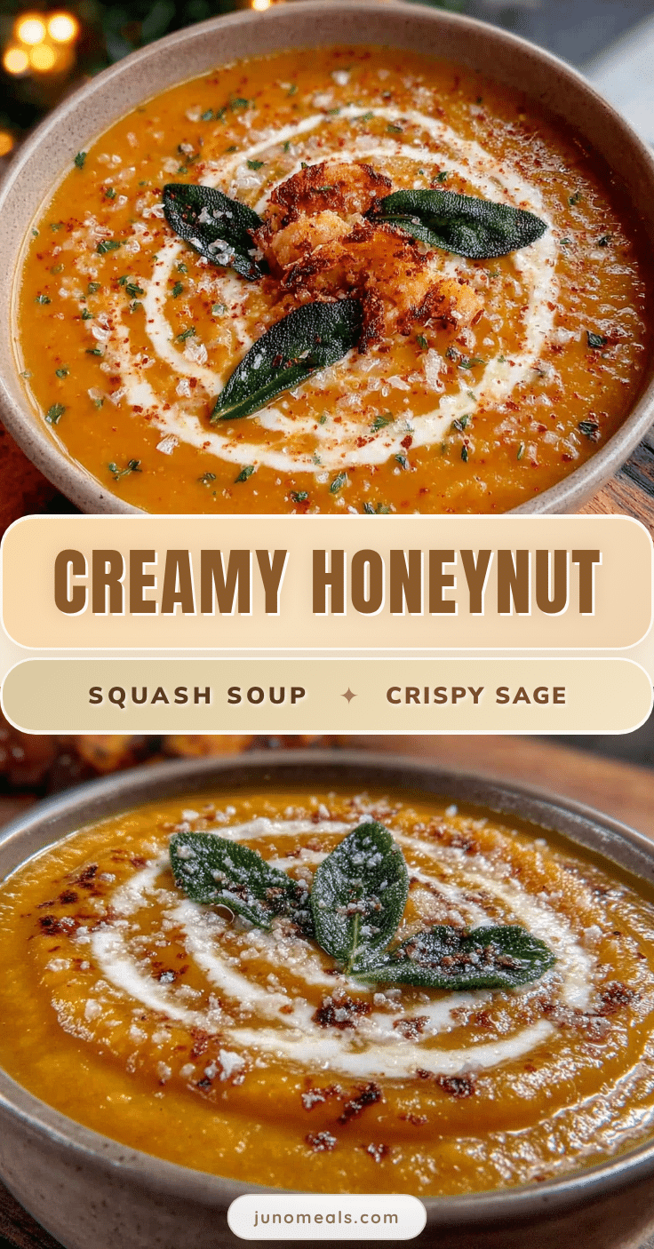 creamy honeynut squash soup with crispy sage recipe