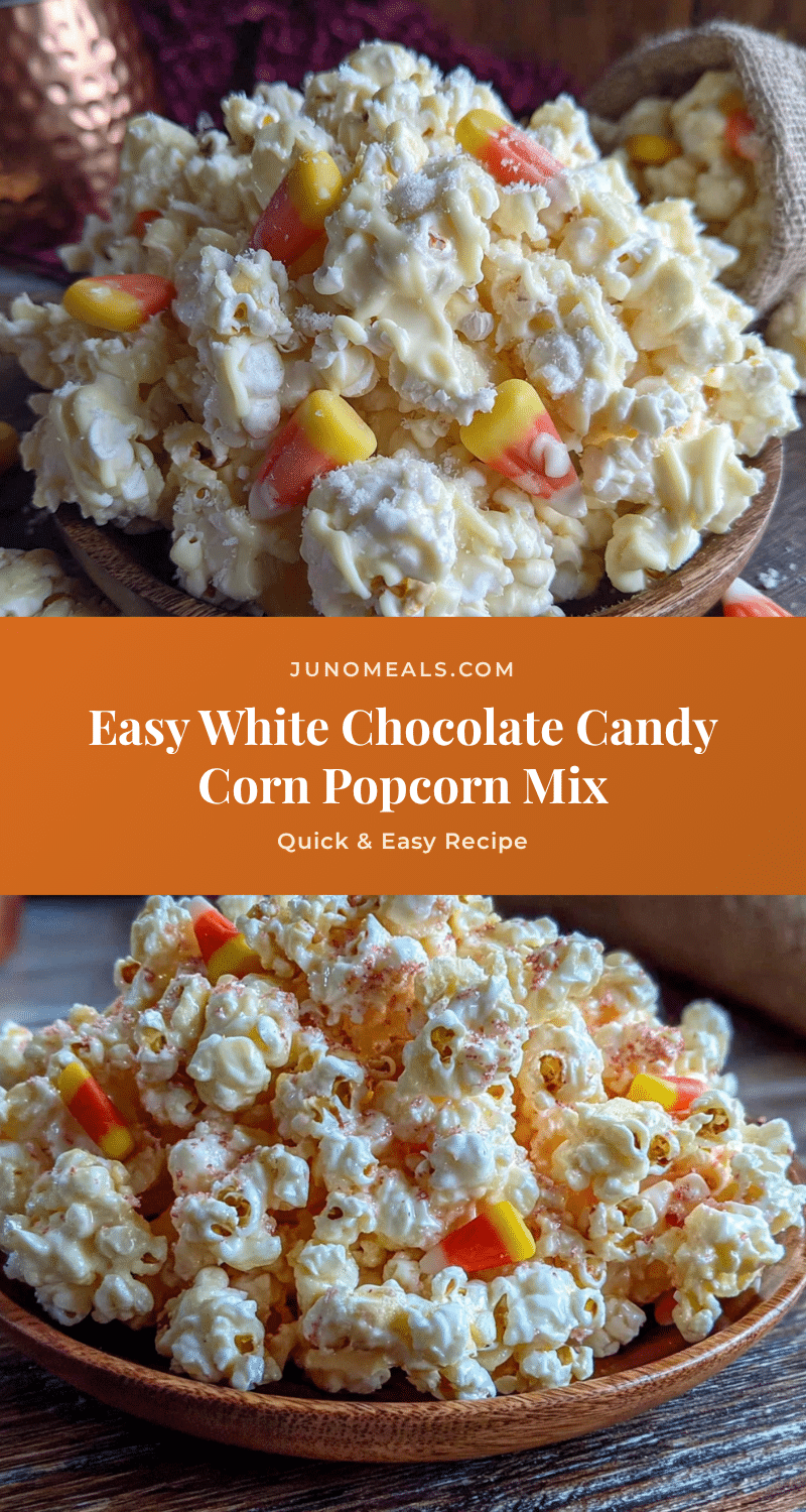Easy White Chocolate Candy Corn Popcorn Mix recipe