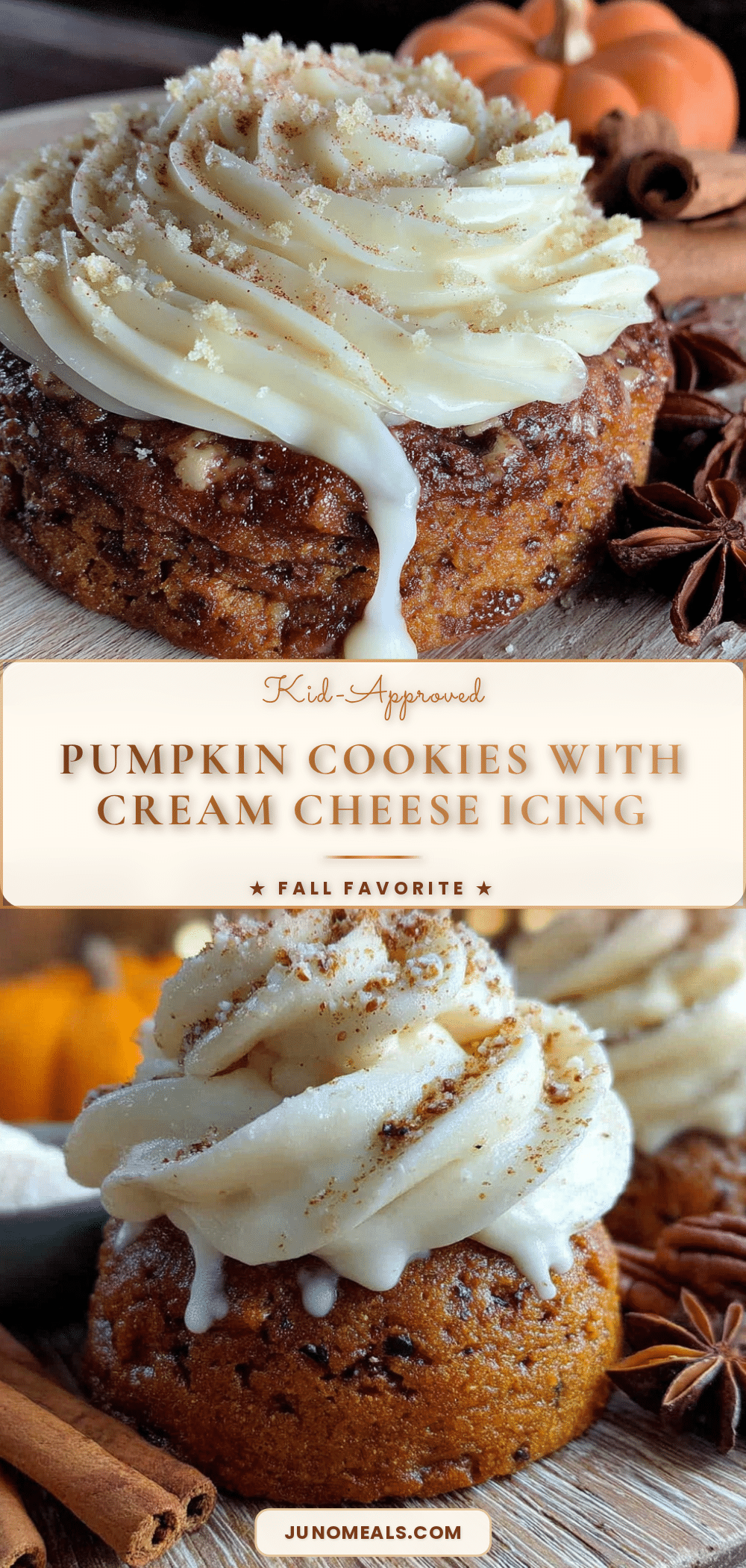 pumpkin cookies with cream cheese icing recipe