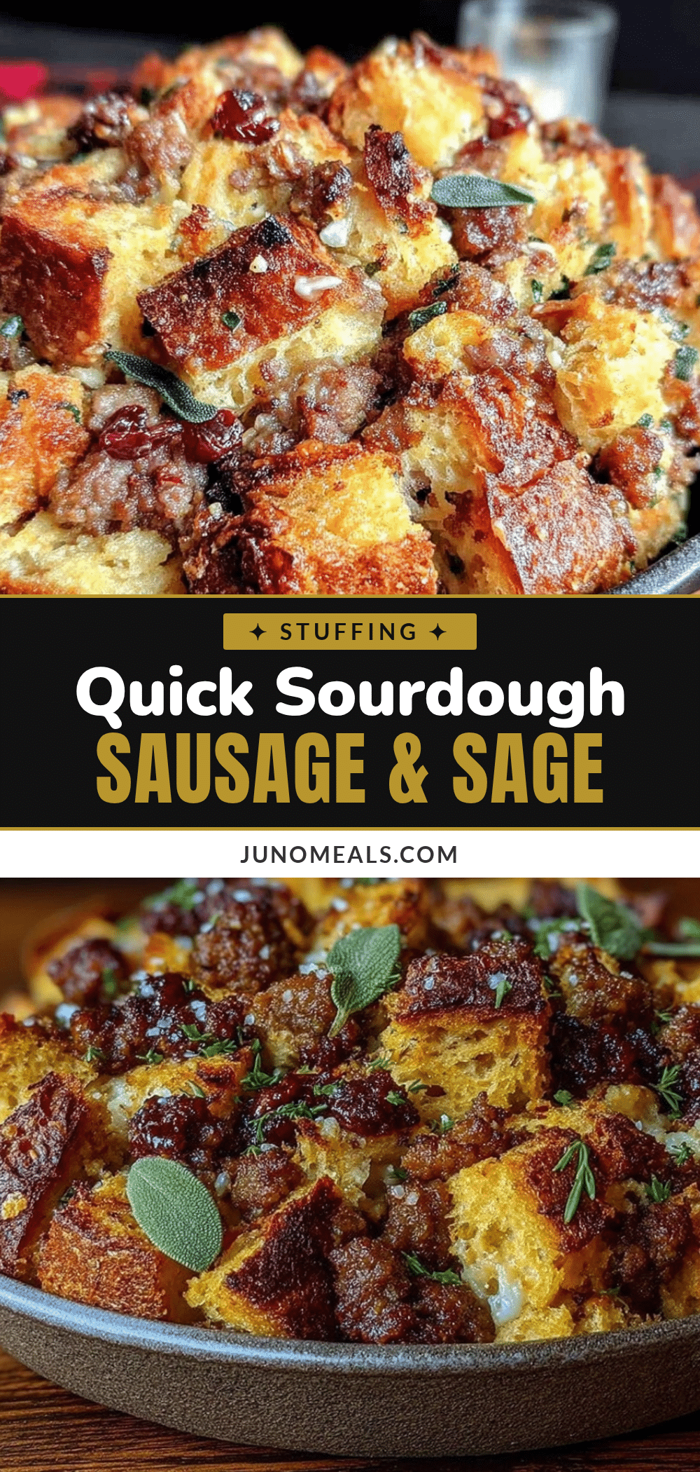 quick sourdough stuffing with sausage and sage recipe