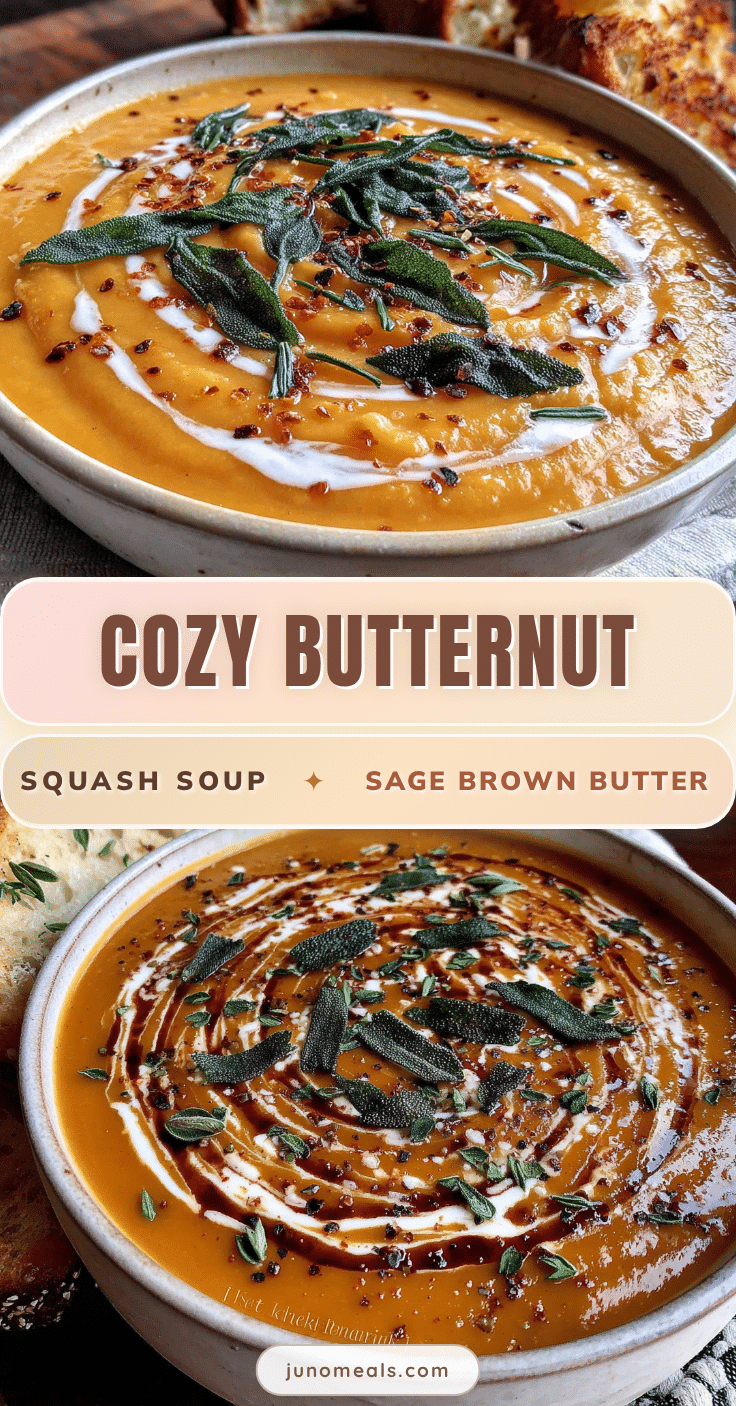 butternut squash soup with sage brown butter recipe