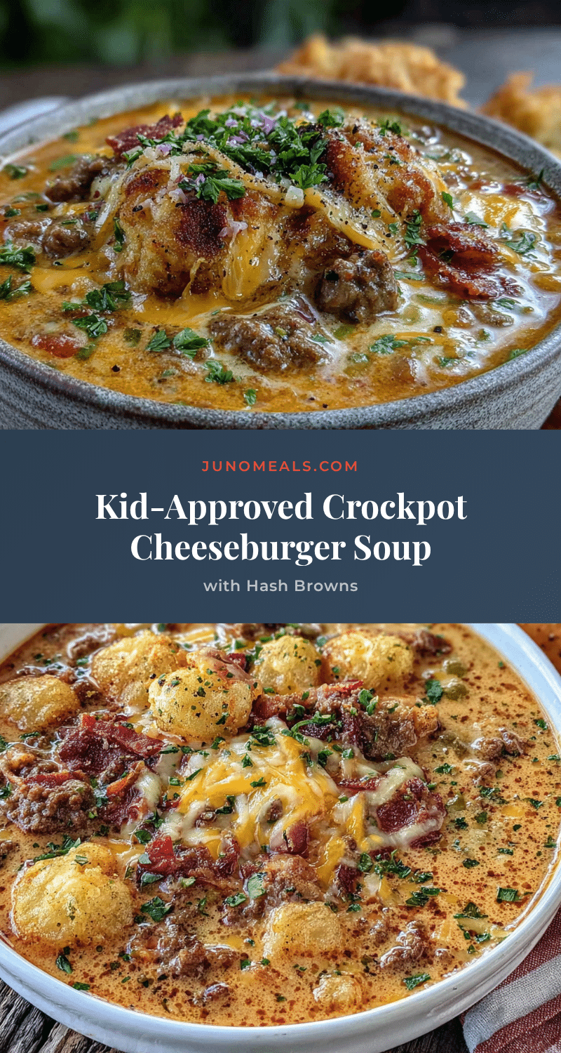 crockpot cheeseburger soup with hash browns recipe
