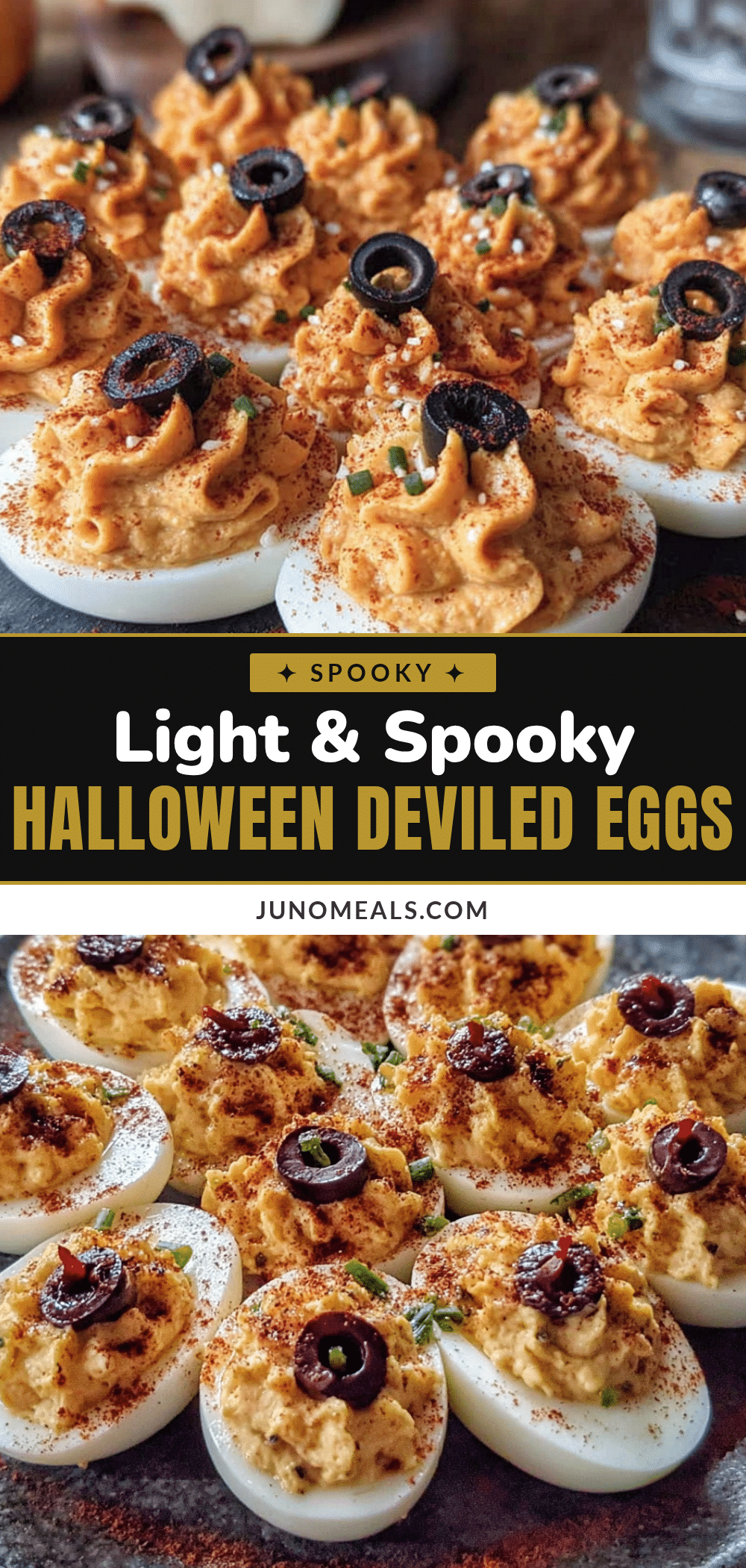 Halloween deviled eggs recipe