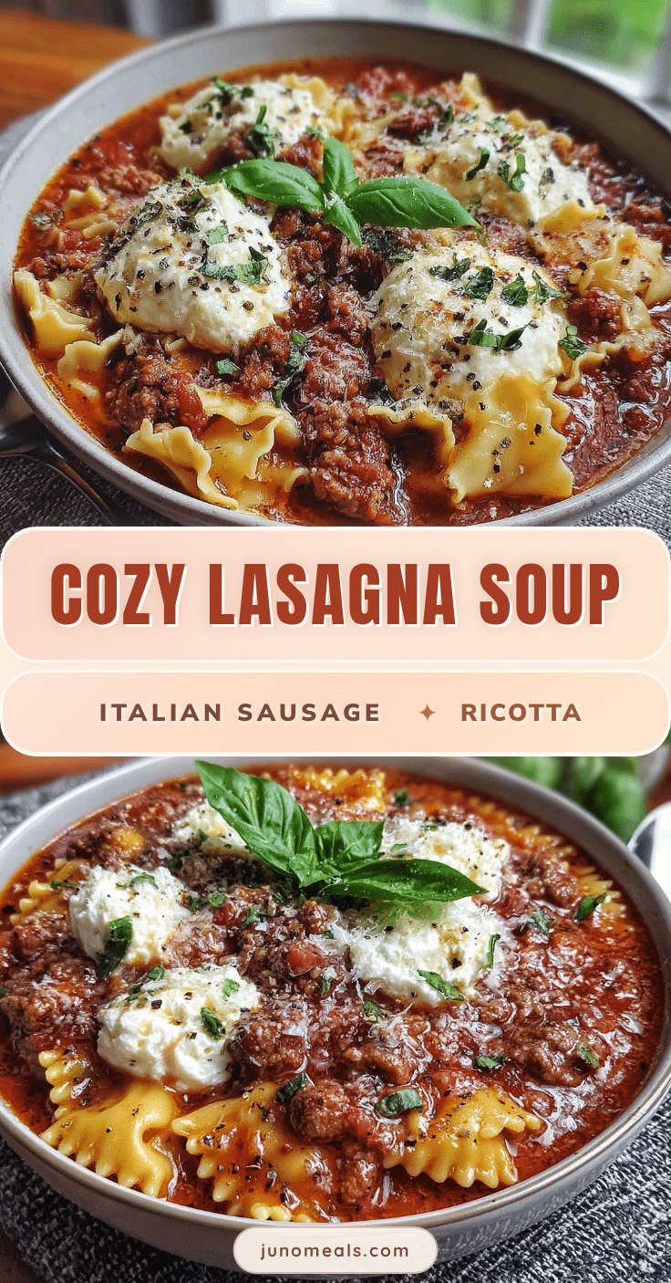 creamy lasagna soup with italian sausage and ricotta recipe