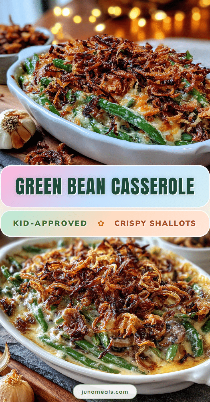 kid-approved make-ahead green bean casserole with crispy shallots recipe