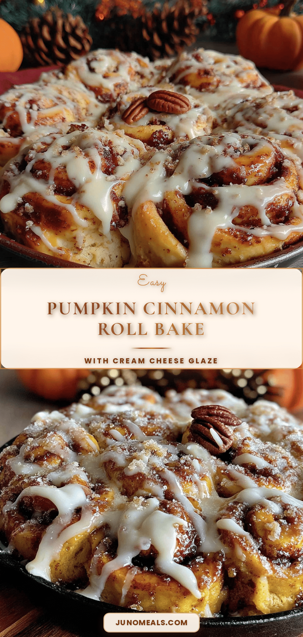 pumpkin cinnamon roll bake recipe