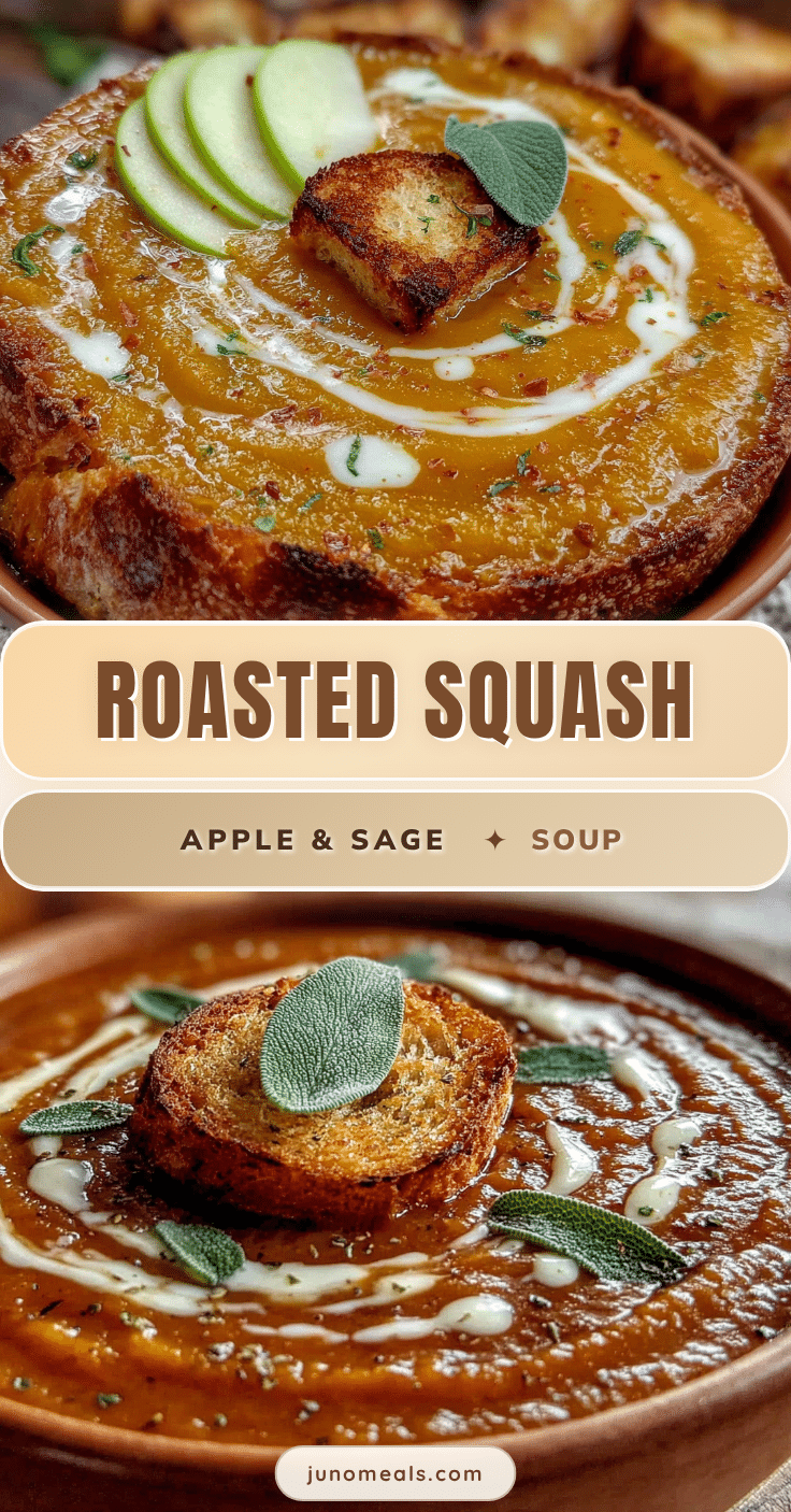 roasted butternut squash apple sage soup recipe