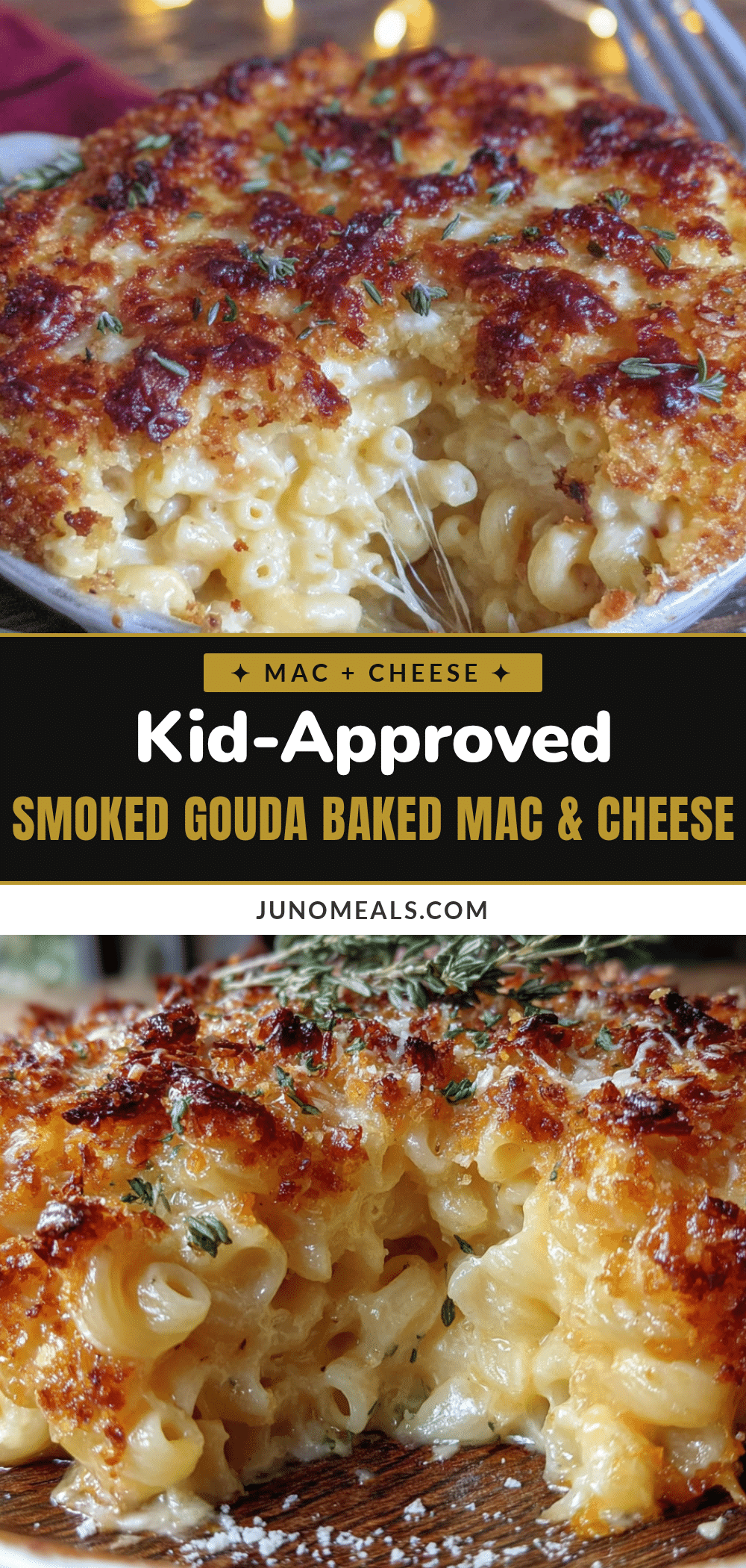Smoked Gouda Baked Mac and Cheese recipe