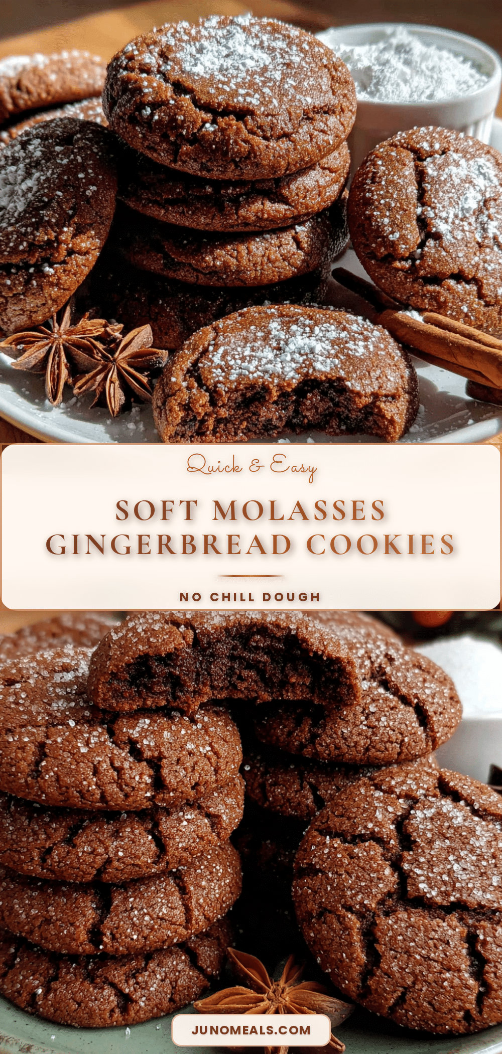 soft molasses gingerbread cookies recipe