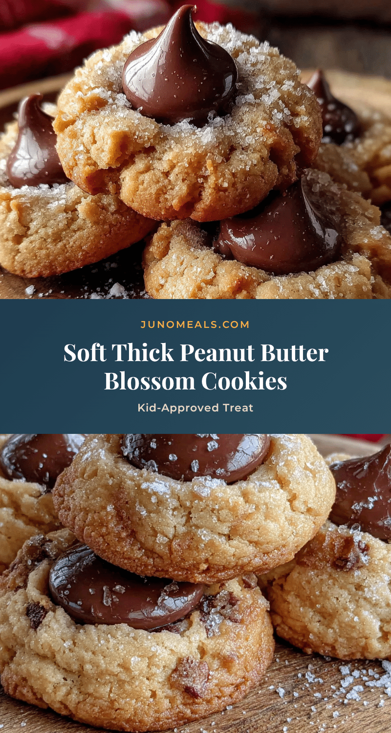 soft thick peanut butter blossom cookies recipe